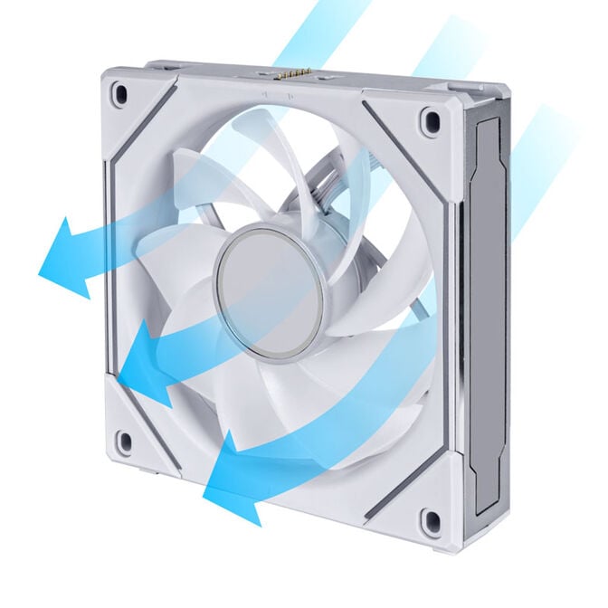 Ventoinha Lian Li UNI FAN SL120 Infinity RGB Reverse Blade PWM Branco 120mm (Pack 3) image number 3