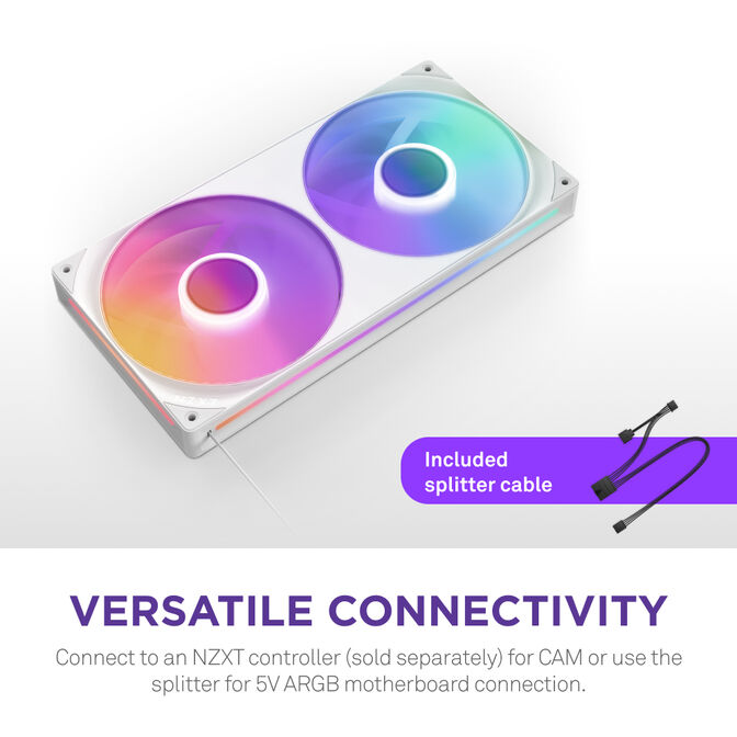 Ventoinha NZXT F240 RGB Core Single-Frame Brancas - Dupla Vento&iacute;nha 120mm (240mm) image number 14