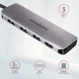 HUB USB-C AXAGON HMC-HCR3A 3x USB-A + HDMI + SD/microSD, USB-C 3.2 Gen image number null