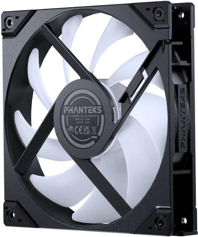 Ventoinha Phanteks M25&nbsp;Gen2&nbsp;140mm PWM Fan&nbsp;Reversed Airflow&nbsp;DRGB Preto (Pack 3) image number 2