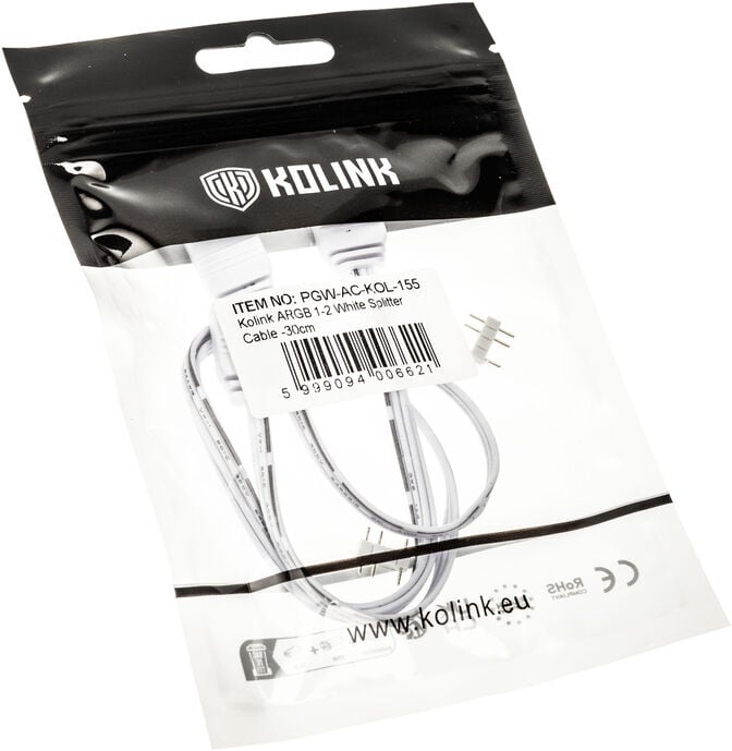 Cabo Splitter Kolink 1-2 ARGB 30cm Branco image number 2