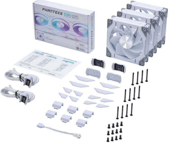 Ventoinha Phanteks D30 PWM reverse Airflow DRGB Branco Pack 3 - 120mm image number 6