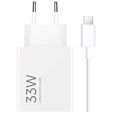 Carregador R&aacute;pido Xiaomi 33W HyperCharge Combo USB Tipo-A Branco + Cabo USB-A a USB-C image number null