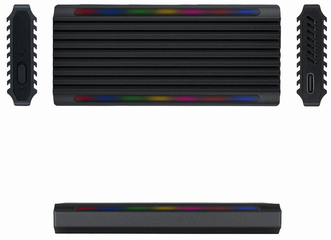 Caixa SSD Tooq M.2 NGFF/NVMe SSD USB 3.1 Gen 2 USB-C RGB image number 2