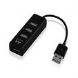 Mini HUB USB Ewent 2.0 de 4 Portas Preto image number null