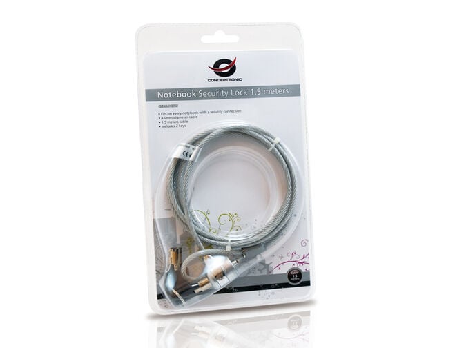 Cabo de Seguran&ccedil;a para Port&aacute;til Conceptronic com Chave 1.5 M image number 3