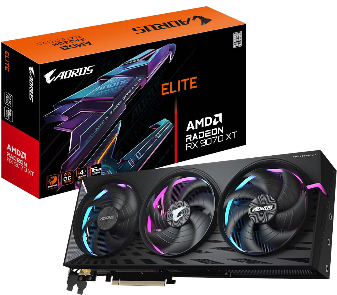 Gr&aacute;fica Gigabyte Radeon RX 9070 XT Aorus Elite 16GB GDDR6