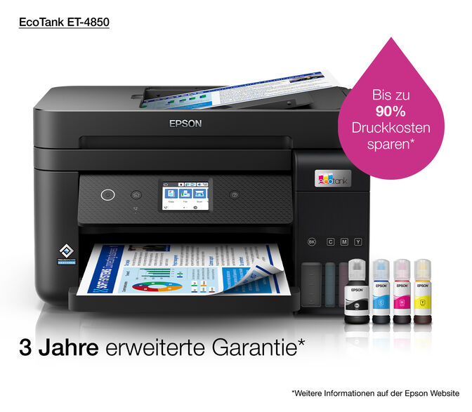 Impressora Multifun&ccedil;&otilde;es a Jato de Tinta Epson EcoTank ET-4850 Wi-Fi image number 24