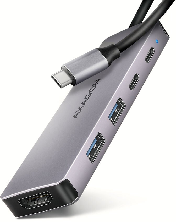 HUB USB-C AXAGON HMC-5H60 USB-C 3.2 Gen 1 hub, 2x USB-A, 1x USB-C, 4K 60Hz HDMI, PD 100W image number 0