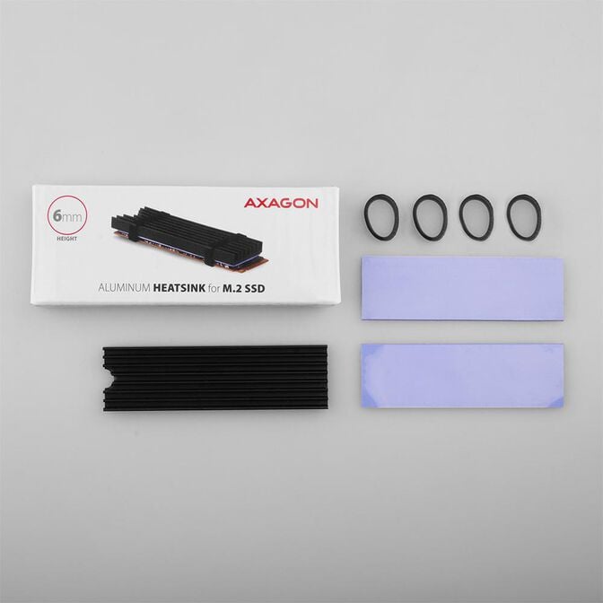 Dissipador Passivo AXAGON CLR-M2L6 - M.2 SSD, 80mm SSD, ALU, silicone thermal pads, height 6mm image number 5