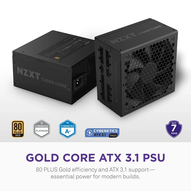 Fonte de Alimenta&ccedil;&atilde;o NZXT 1000W Core 80+ Gold ATX 3.1 PCIe 5.1 image number 1