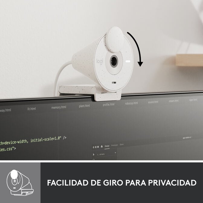 Webcam Logitech Brio 300 Full HD 1080p USB Type-C Branca image number 9