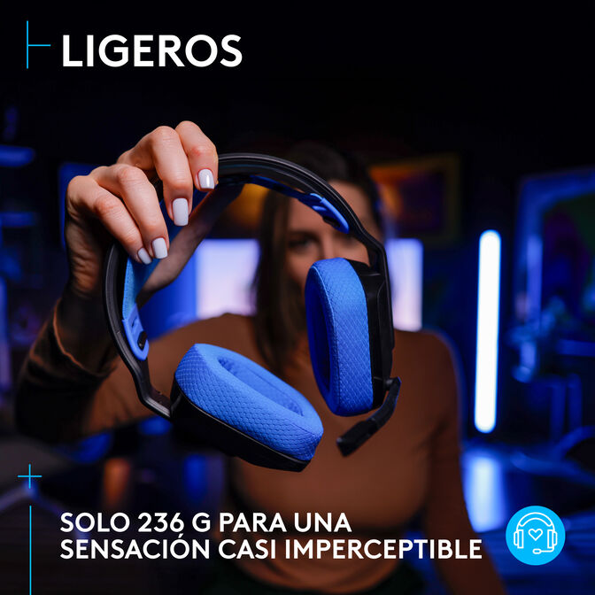 Headset Logitech G535 Lightspeed Wireless Gaming Preto/Azul image number 3