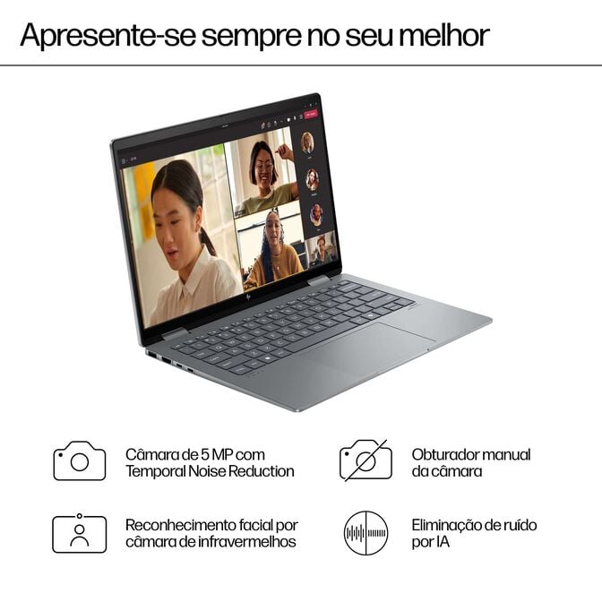 Port&aacute;til HP Envy x360 2-in-1 14-fc0009np 14" Ultra 7 155U 16GB DDR5 1TB W11 Touch Caneta Inclu&iacute;da image number 7