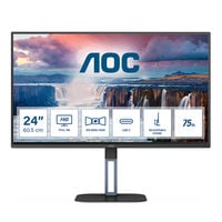 Monitor AOC 23.8" 24V5C/BK IPS FHD 75Hz 1ms USB-C 3.2 ( DP alt + PD65W) Low Blue Light c/Ajuste Altura