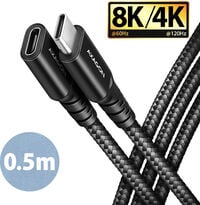 Extens&atilde;o AXAGON BUCM32-CF05AB USB-C <-> USB-C 3.2 Gen 2, 0.5m, 20 Gbps, ALU, braid