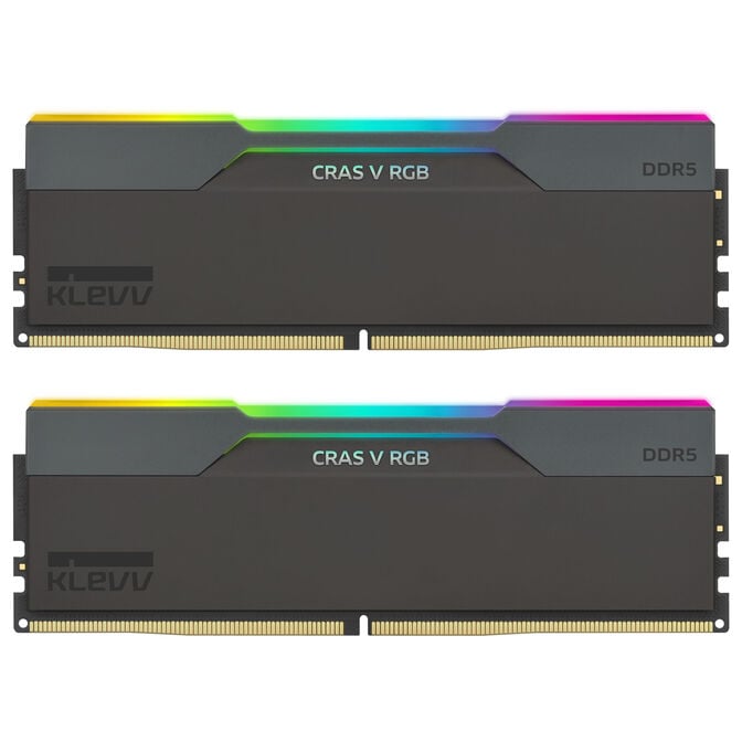 KLEVV Kit 32GB (2 x 16GB) DDR5 CRAS V 6000MHz CL28 RGB Obsidian Black (Intel XMP/AMD Expo) image number 0