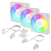 Ventoinha Arctic P14 BioniX PWM ARGB 120mm (Pack 3) - Branco