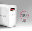 Carregador de parede AXAGON ACU-QC19W 1x QC3.0/AFC/FCP/SMART 19W Branco image number null