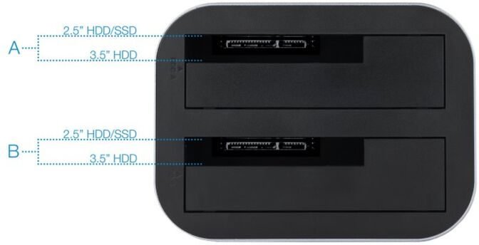 Dock Tooq para 2x SATA 2.5/3.5 OTB USB 3.1 Gen 1 image number 3