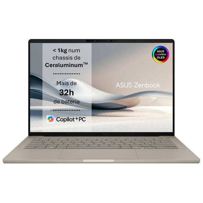 Port&aacute;til ASUS Zenbook A14 UX3407QA 14" Snapdragon X1 32GB DDR5 1TB OLED W11 Pro image number 0