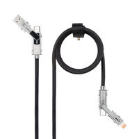 Cabo USB 2.0 27W c/ LED Nanocable USB-C/USB-A/M > Lightning/USB-C/M 1 M