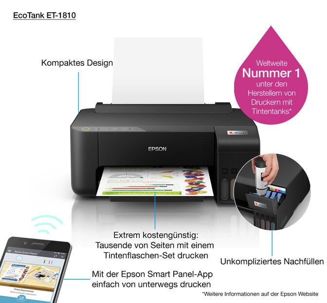 Impressora Epson EcoTank ET-1810 Wi-Fi image number 7