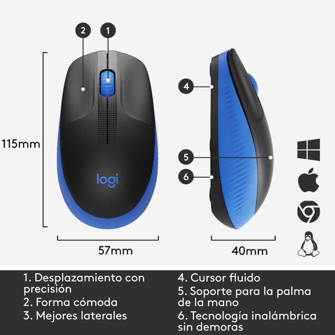 Rato Logitech M190 1000DPI Wireless Azul image number 15