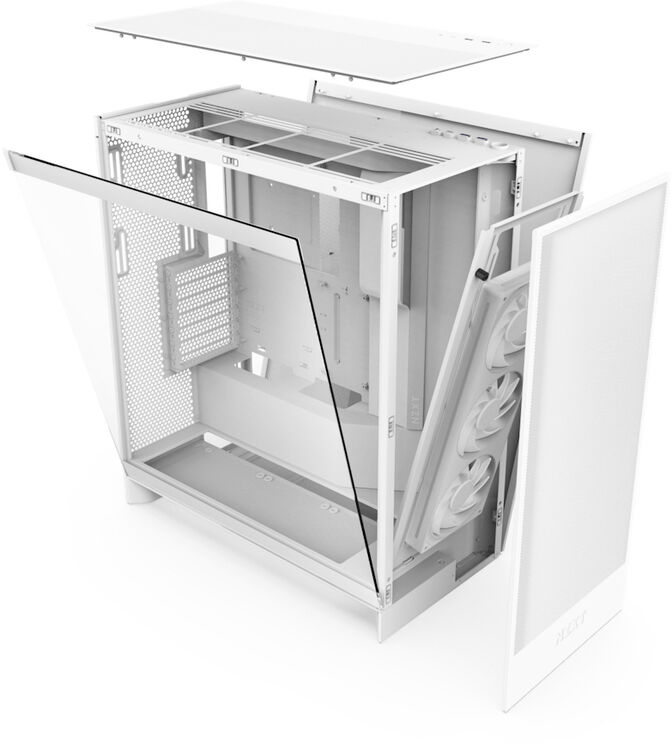 Caixa ATX NZXT H7 Flow RGB Branca Vidro Temperado image number 4
