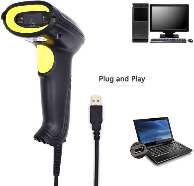 Leitor C&oacute;digo Barras Ewent EW3400 USB Laser 1D c/ base image number 3