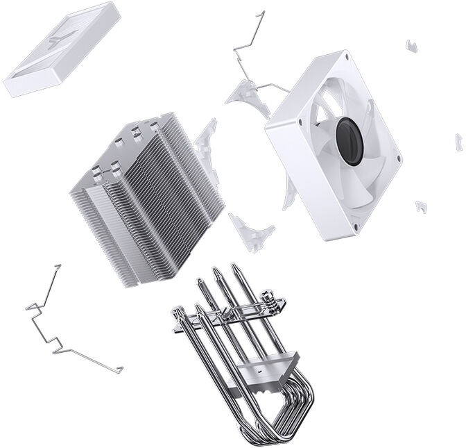Cooler CPU Jonsbo CR-1400 V2 RGB Branco - 92mm image number 6