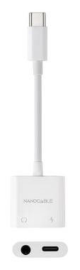 Cabo Adaptador Nanocable USB-C A JACK+USB-C/H PD 60W,Branco image number null