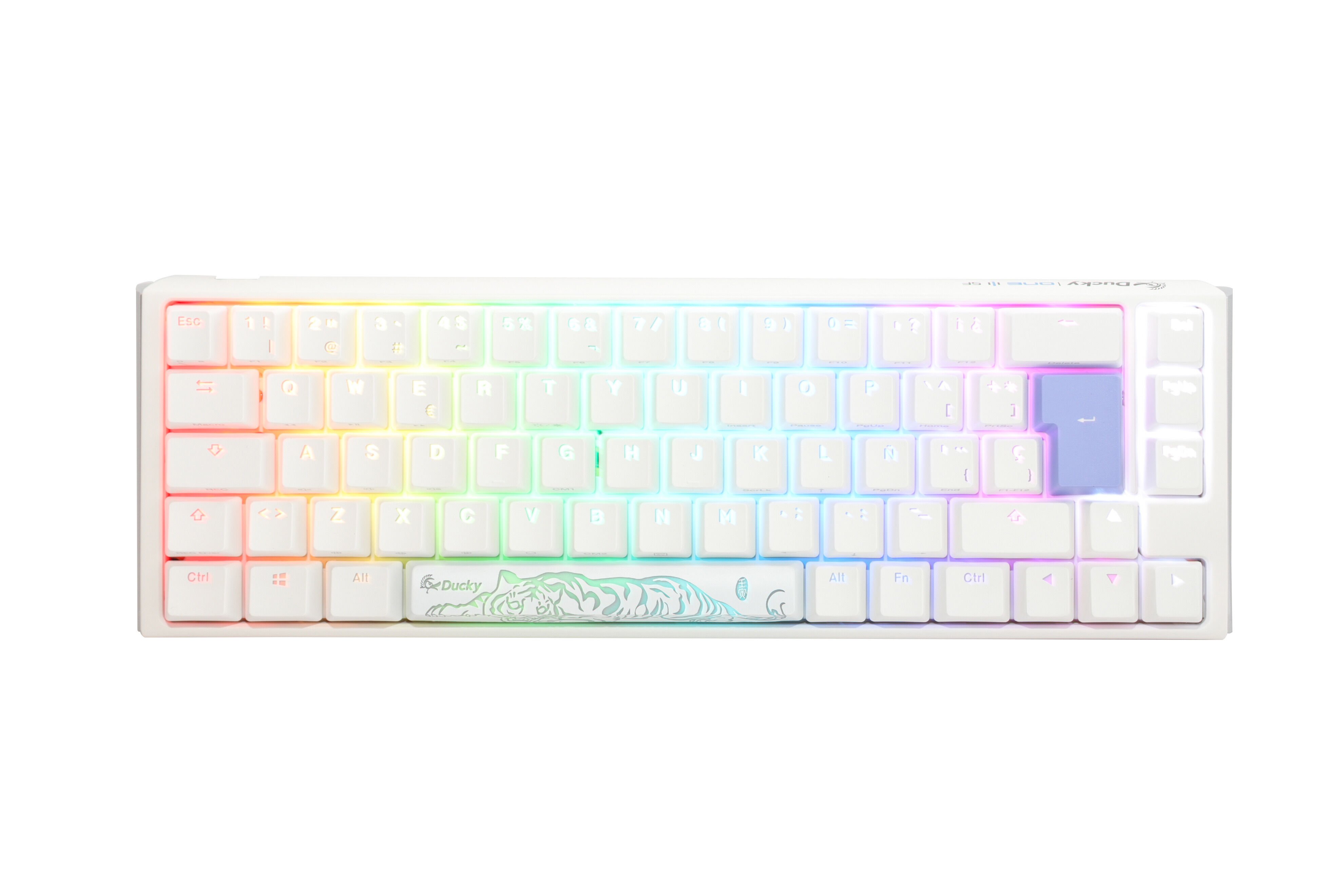 Teclado Mec&aacute;nico Ducky ONE 3 Classic SF 65% RGB Pure White MX-Red (ES)