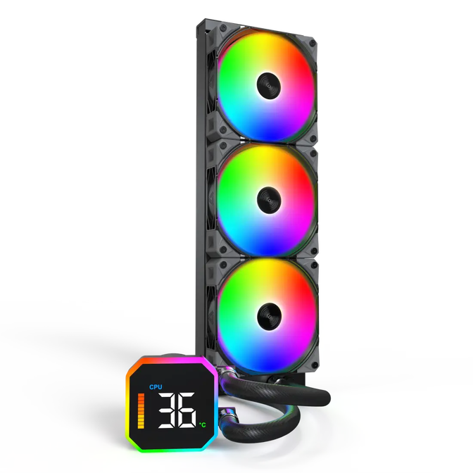 Water Cooler CPU Montech HyperFlow Digital 360mm Preto image number 0