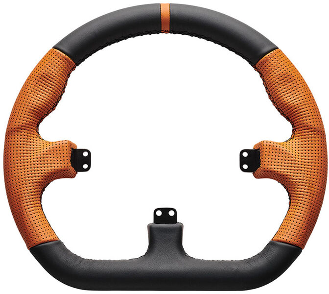 Volante para Buttonplate Asetek SimSports GT Rim - Closed D - Couro Laranja image number 0