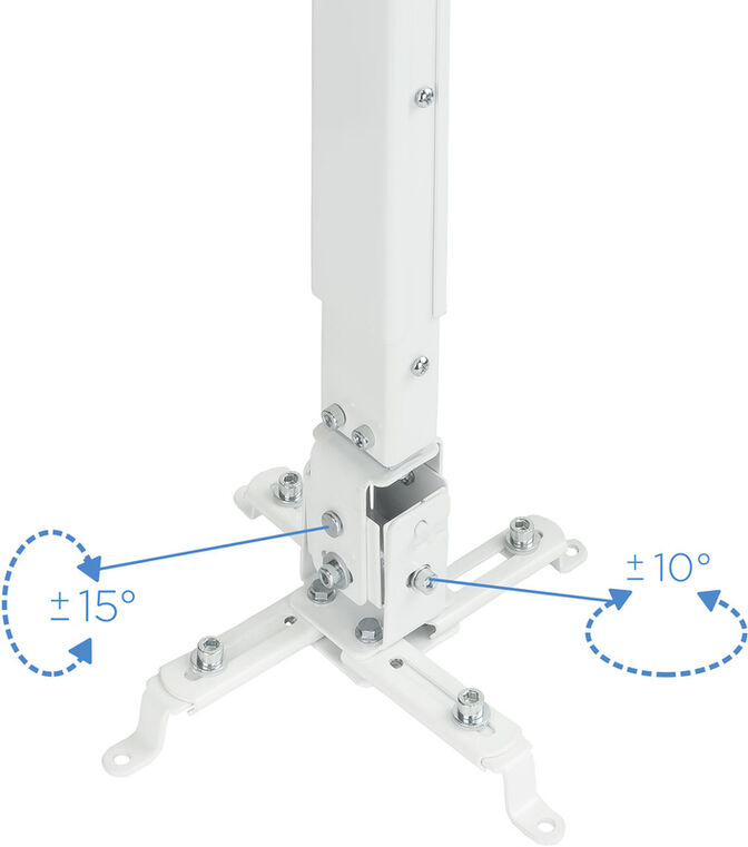 Suporte de Tecto Tooq para Projectores Tilt e Girat&oacute;rio Max.20kg Branco image number 2