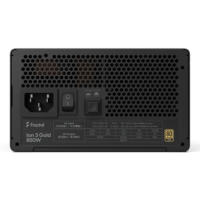 Fonte Fractal Design Ion 3 850W 80+ Gold Full Modular ATX 3.1 PCIe 5.1 image number 6