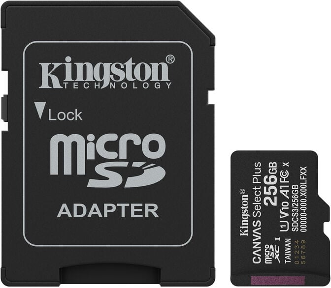 Cart&atilde;o Kingston Canvas Select Plus Gen3 150MB/s MicroSDHC UHS-I A1 256GB image number 0