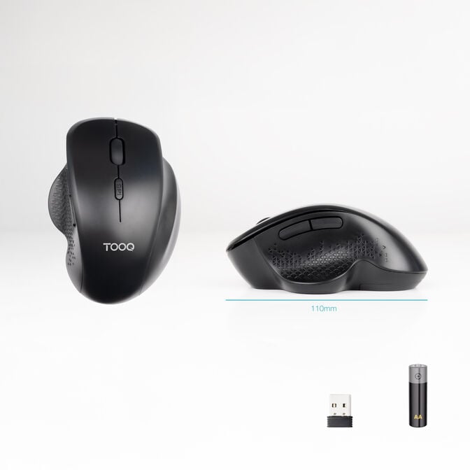 Rato Tooq TQMWG-1105-B Wireless Ergon&oacute;mico 1600DPI Preto image number 1
