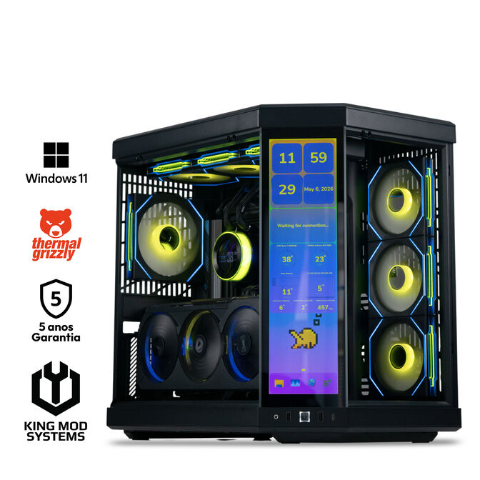 Computador King Mod Gamer-PC HYTE Ryzen 7 9850X3D 64GB DDR5 2TB RTX 5090 WiFi W11 Bonus