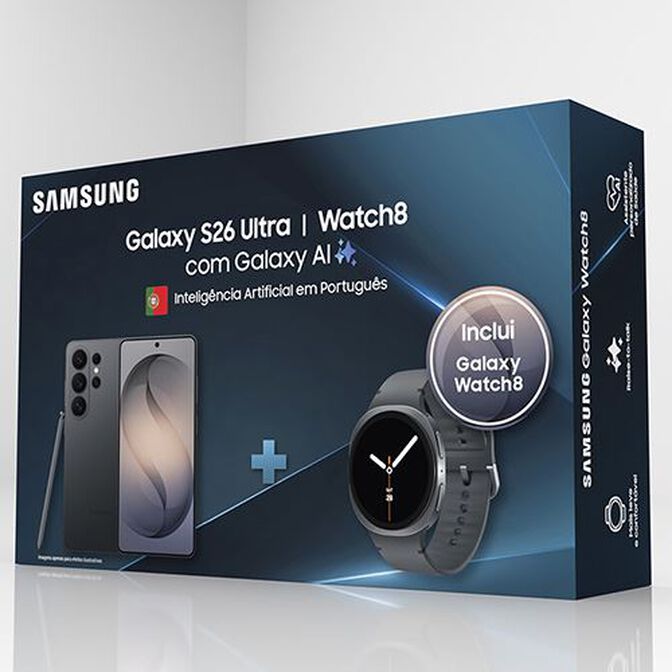 Pack Samsung Galaxy S26 Ultra 6.9" (12 / 512GB) 120Hz Preto + Samsung Galaxy Watch 8 44mm BT Grafite image number 0
