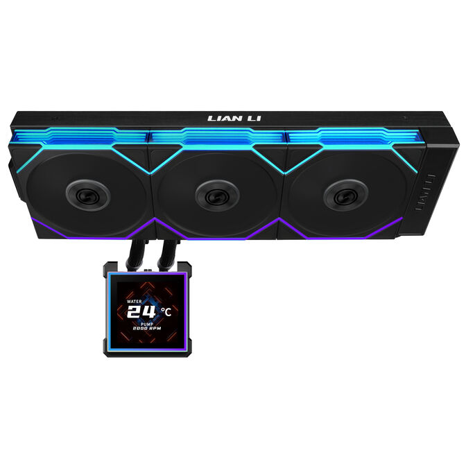 Water Cooler CPU AIO Lian Li HydroShift II LCD-S 360TL Wireless Preto - 360mm image number 2