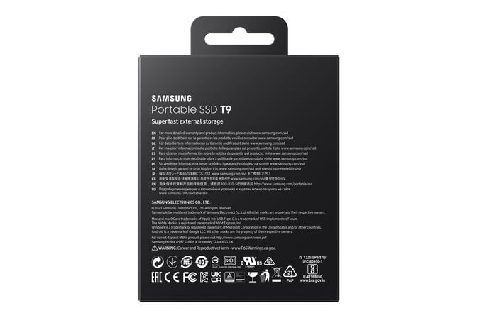 SSD Externo Samsung Portable T9 2TB USB3.2 Gen2 Preto (2000/1950MB/s) image number 8