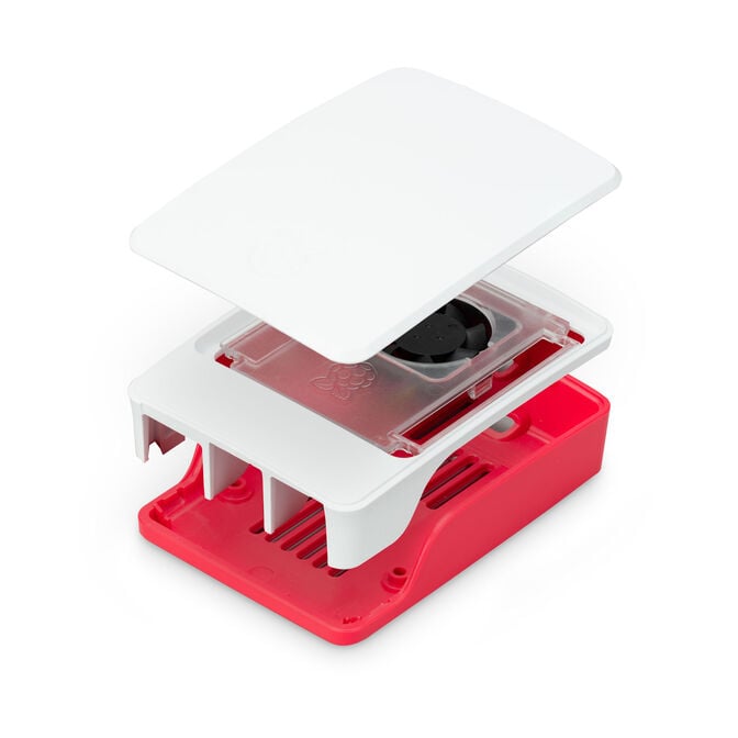 Caixa Oficial para Raspberry Pi 5 em Branco/Vermelho image number 1