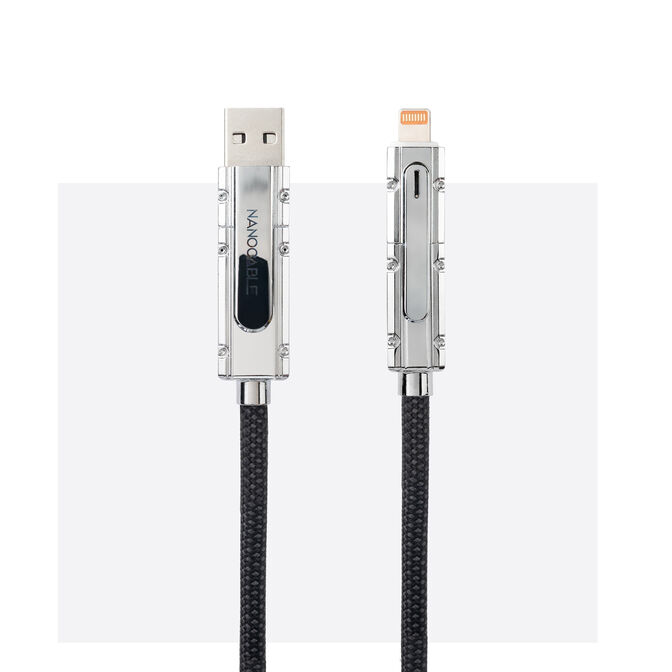 Cabo USB 2.0 27W c/ LED Nanocable USB-C/USB-A/M > Lightning/USB-C/M 1 M image number 2