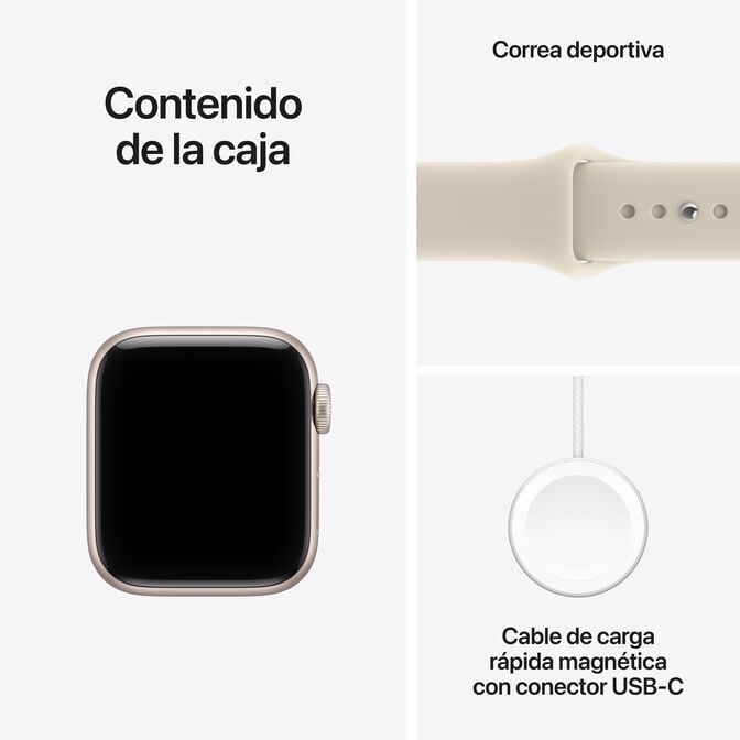 Smartwatch Apple Watch SE 3 GPS 40mm Starlight Aluminium Case with Sand Sport Band - S/M image number 6