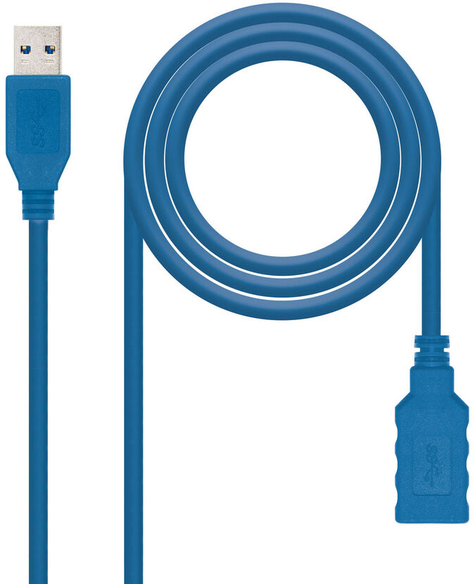 Cabo USB 3.0 Nanocable USB-A M/F 2 M Azul image number 0