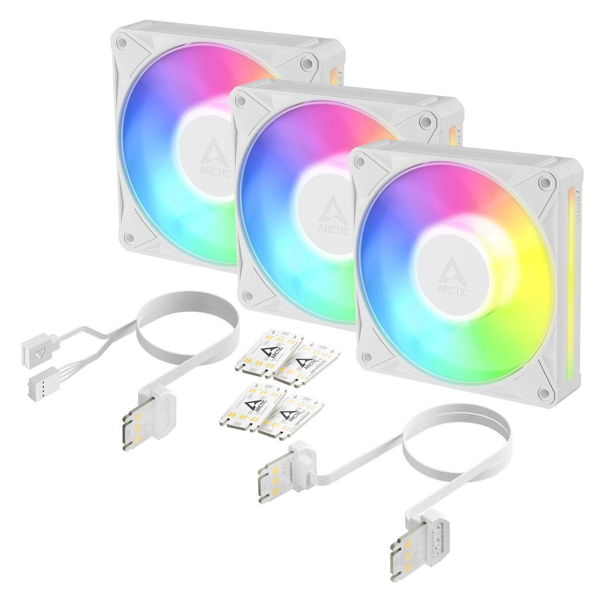 Ventoinha Arctic P12 BioniX PWM ARGB 120mm (Pack 3) - Branco
