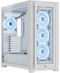 Caixa ATX Corsair iCUE 5000X Airflow RGB Smart Branco Vidro Temperado