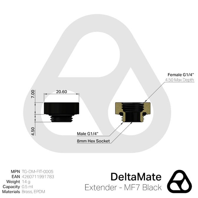Thermal Grizzly DeltaMate Extender - MF7 Black image number 2